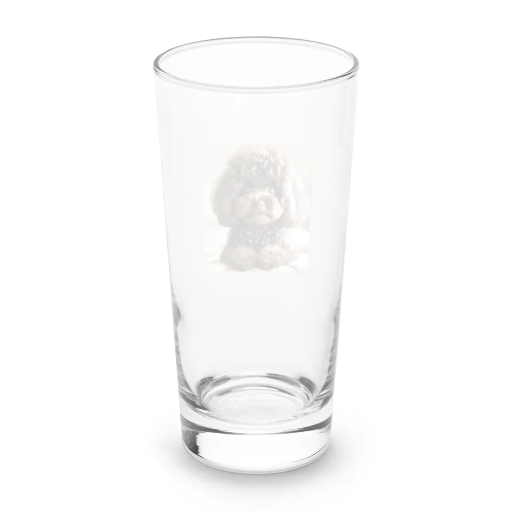 パパリスのふわふわ黒プーちゃん Long Sized Water Glass :back