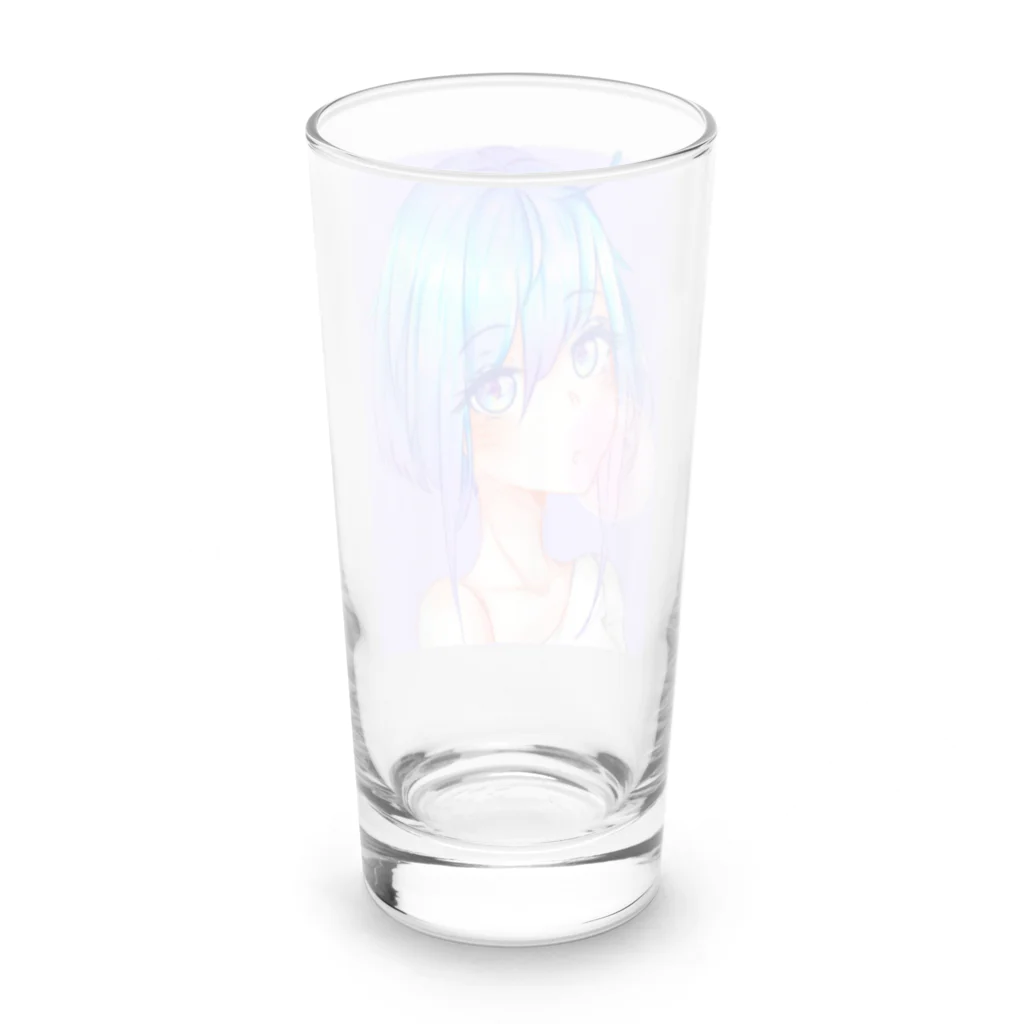 World_Teesのバブルガムを噛むアニメガール 日本の美学 アニメオタク Long Sized Water Glass :back