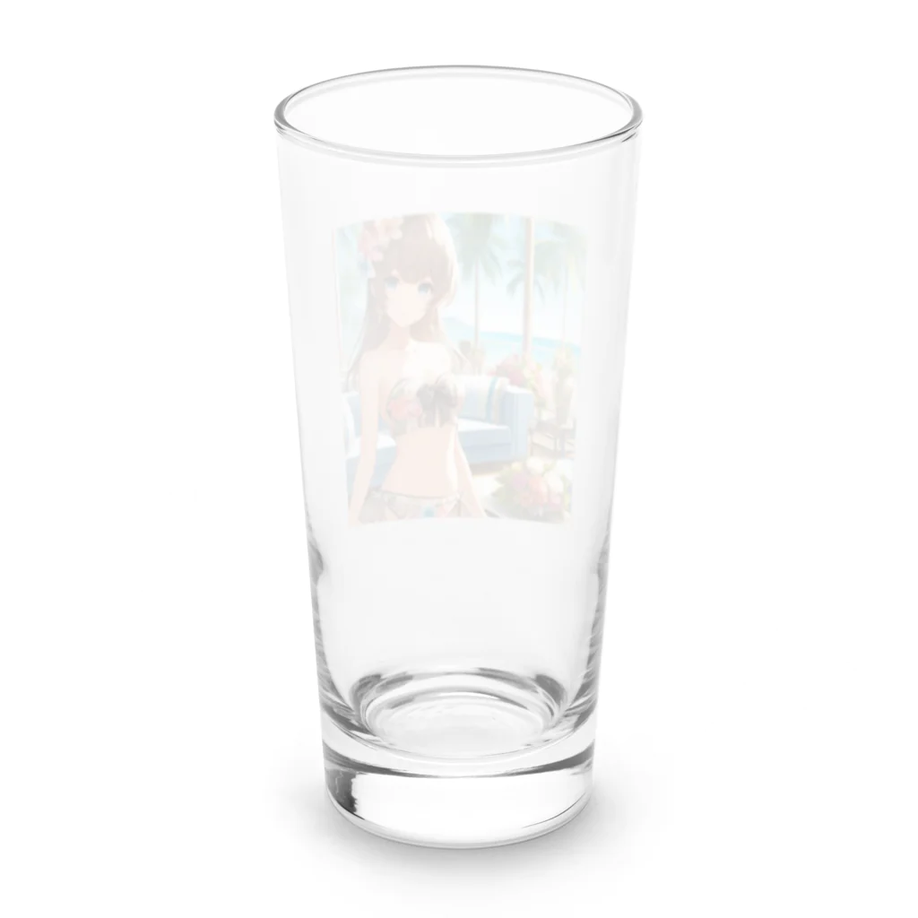 かるるんショップの海と南国と水着と　夏休み Long Sized Water Glass :back