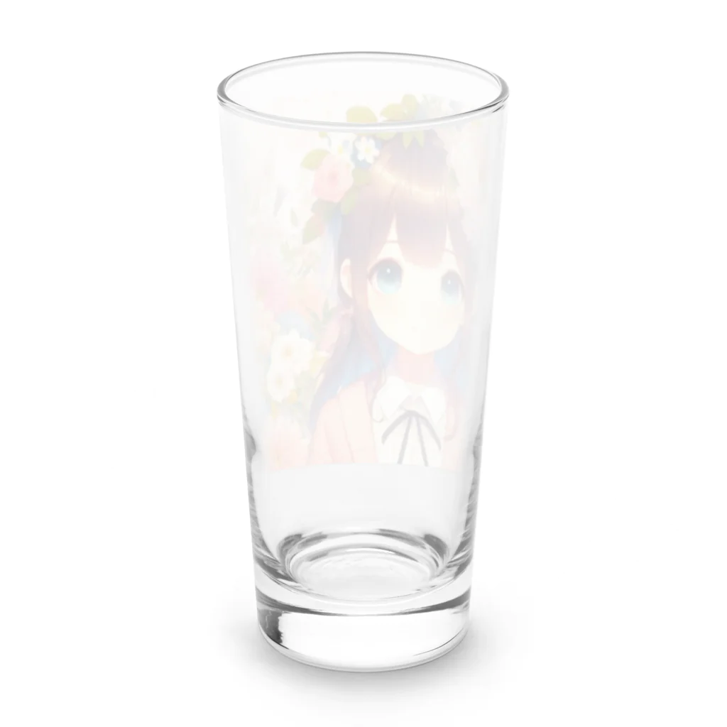 ピクセルパレットの可愛い女の子とお花10 Long Sized Water Glass :back