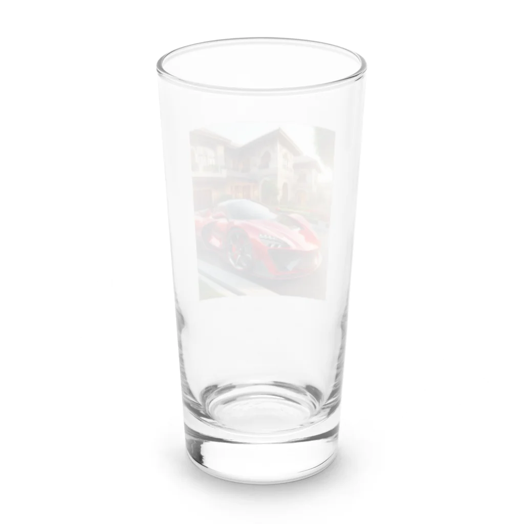 Minashのかっこいい赤いスポーツカー Long Sized Water Glass :back