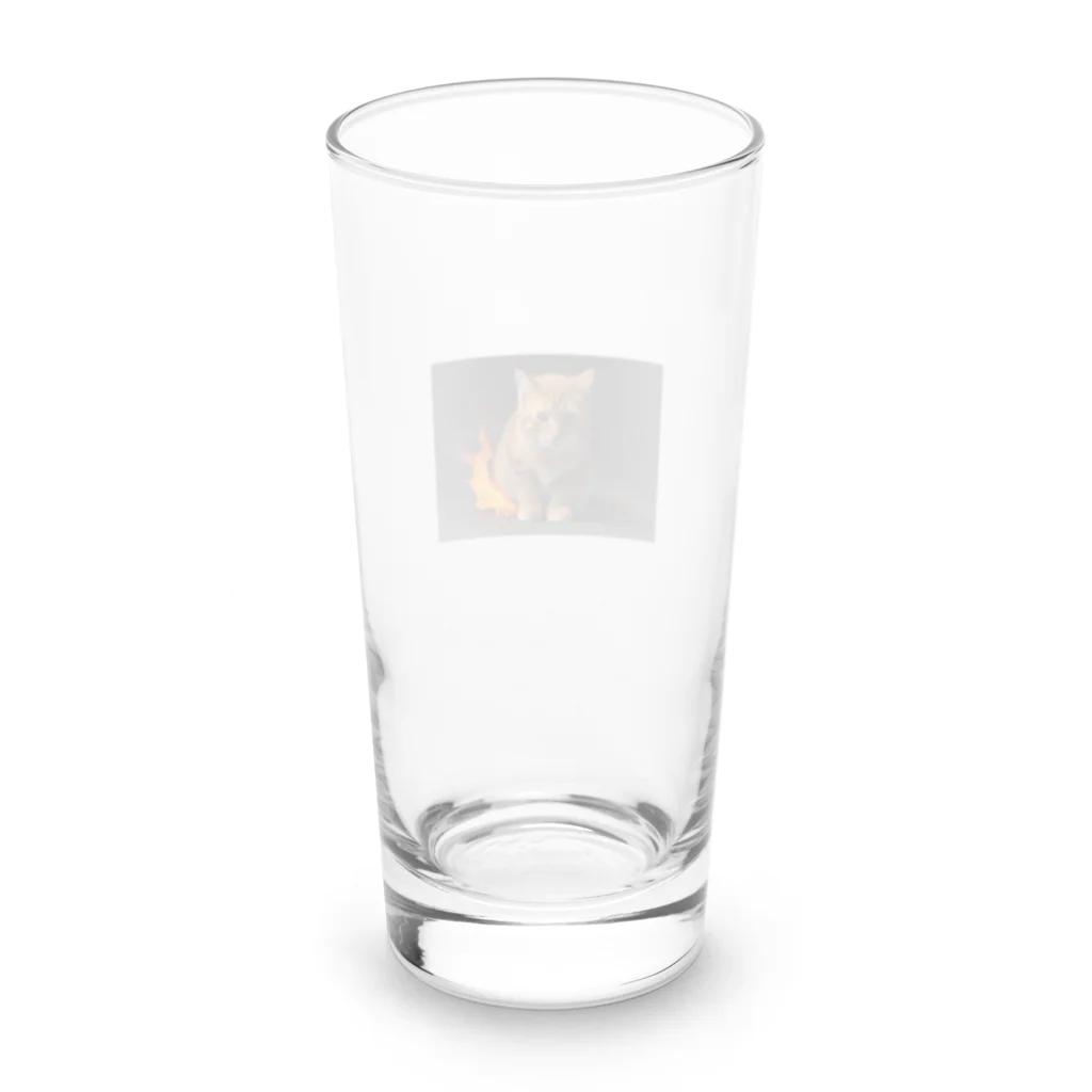 AItamの炎の守護者「炎タイプの猫」 Long Sized Water Glass :back