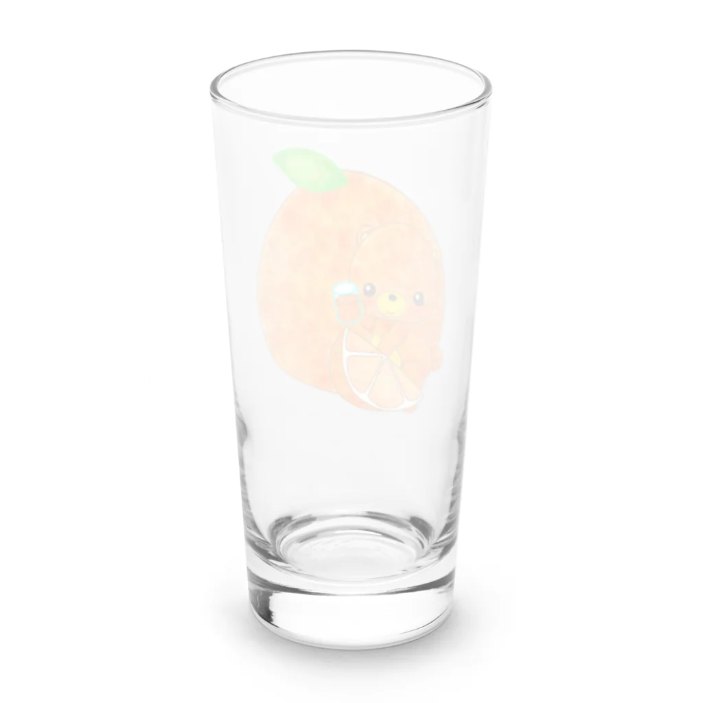 satoayaのアニマルカフェのドリンクマ　オレンジジュース Long Sized Water Glass :back