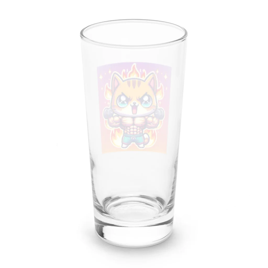 pikapikaの情熱ネコマッチョ Long Sized Water Glass :back