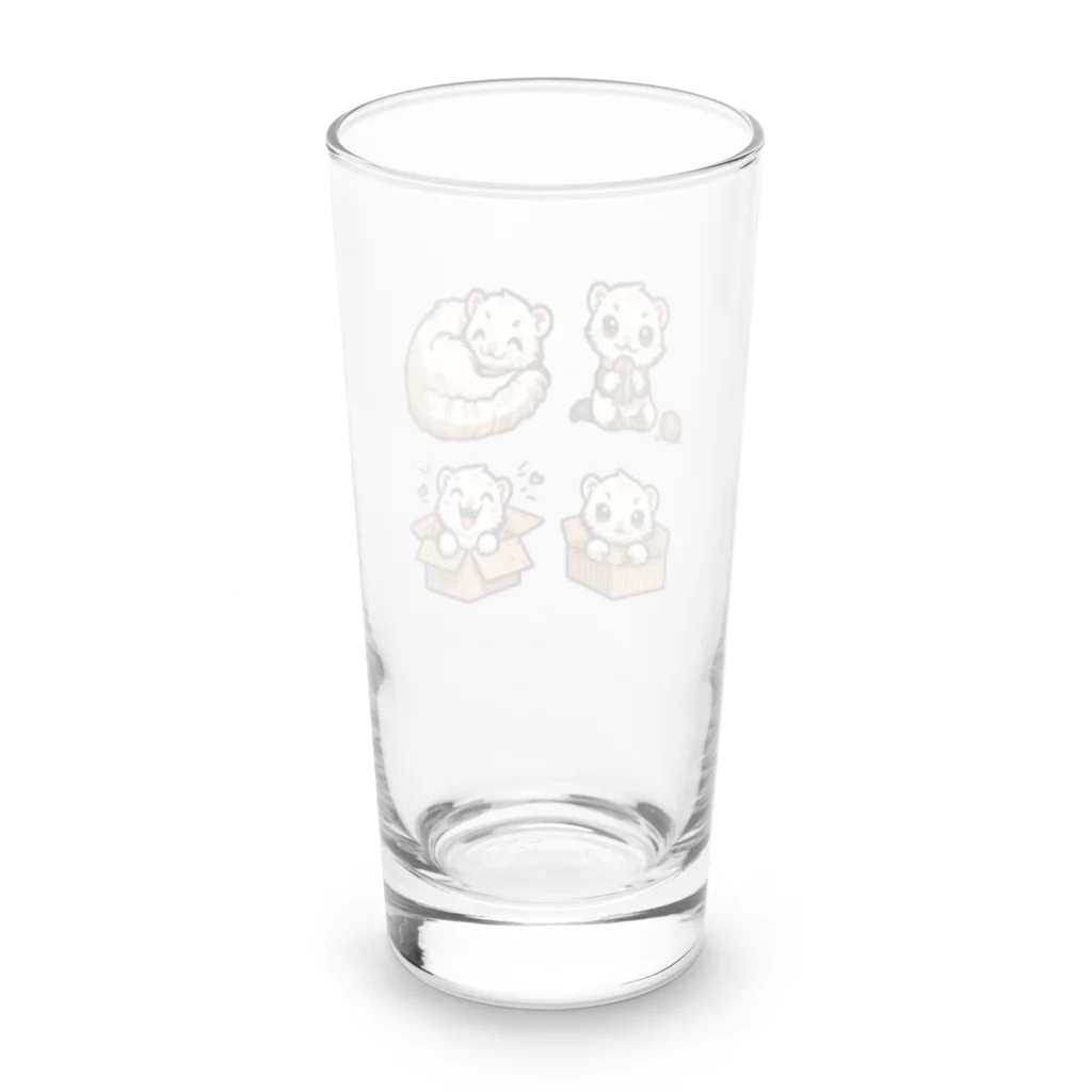 trypsin8080のかわいいフェレットおはよう！！ Long Sized Water Glass :back