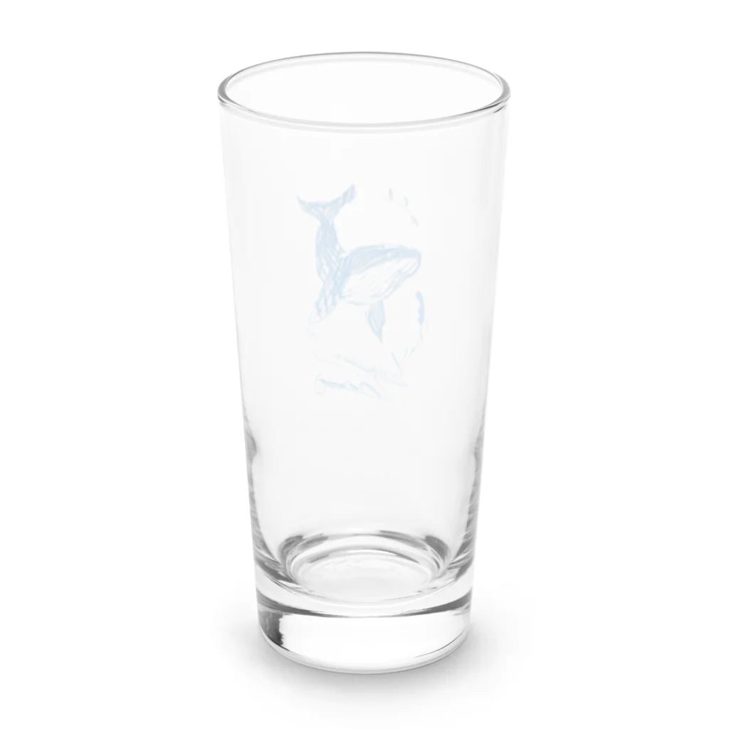 青い鳥の沖縄のくじら Long Sized Water Glass :back