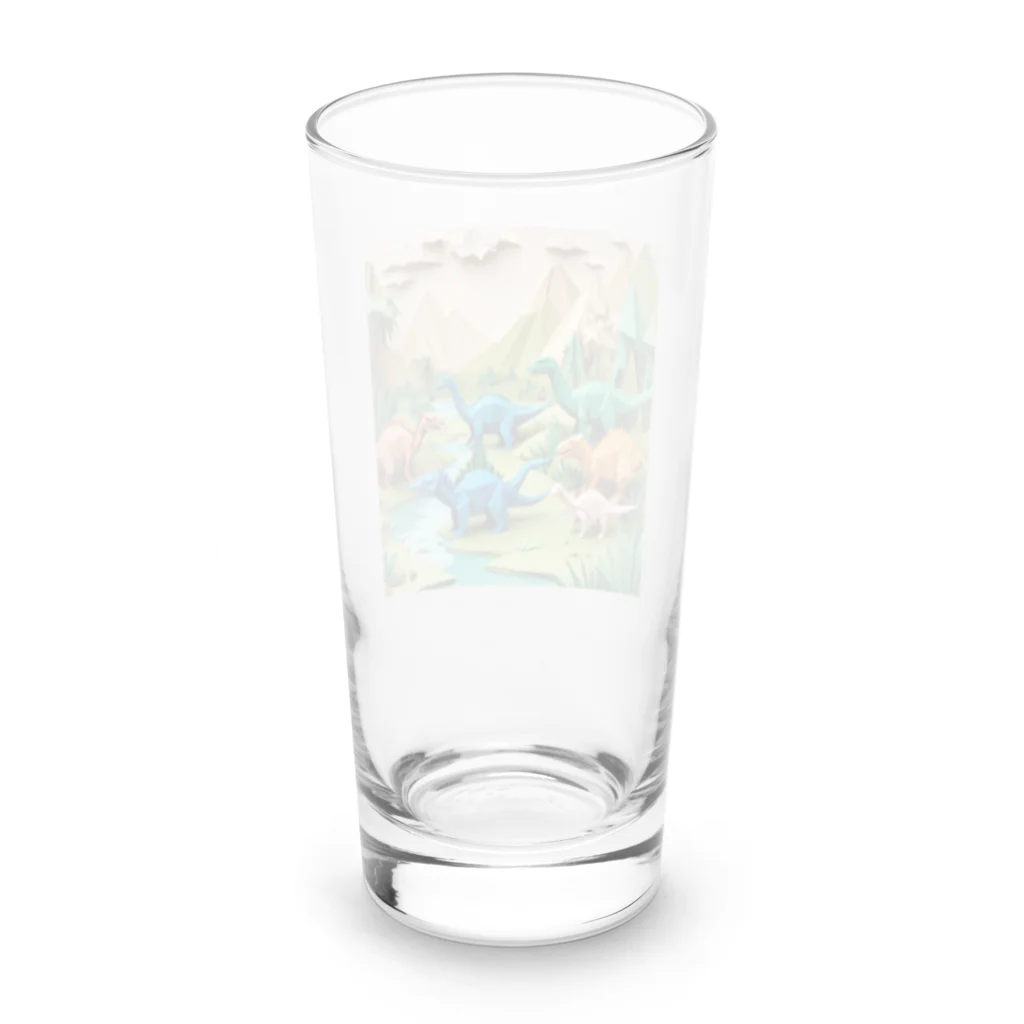 OTIRUBUTUBUTUの折り紙でザウルス Long Sized Water Glass :back