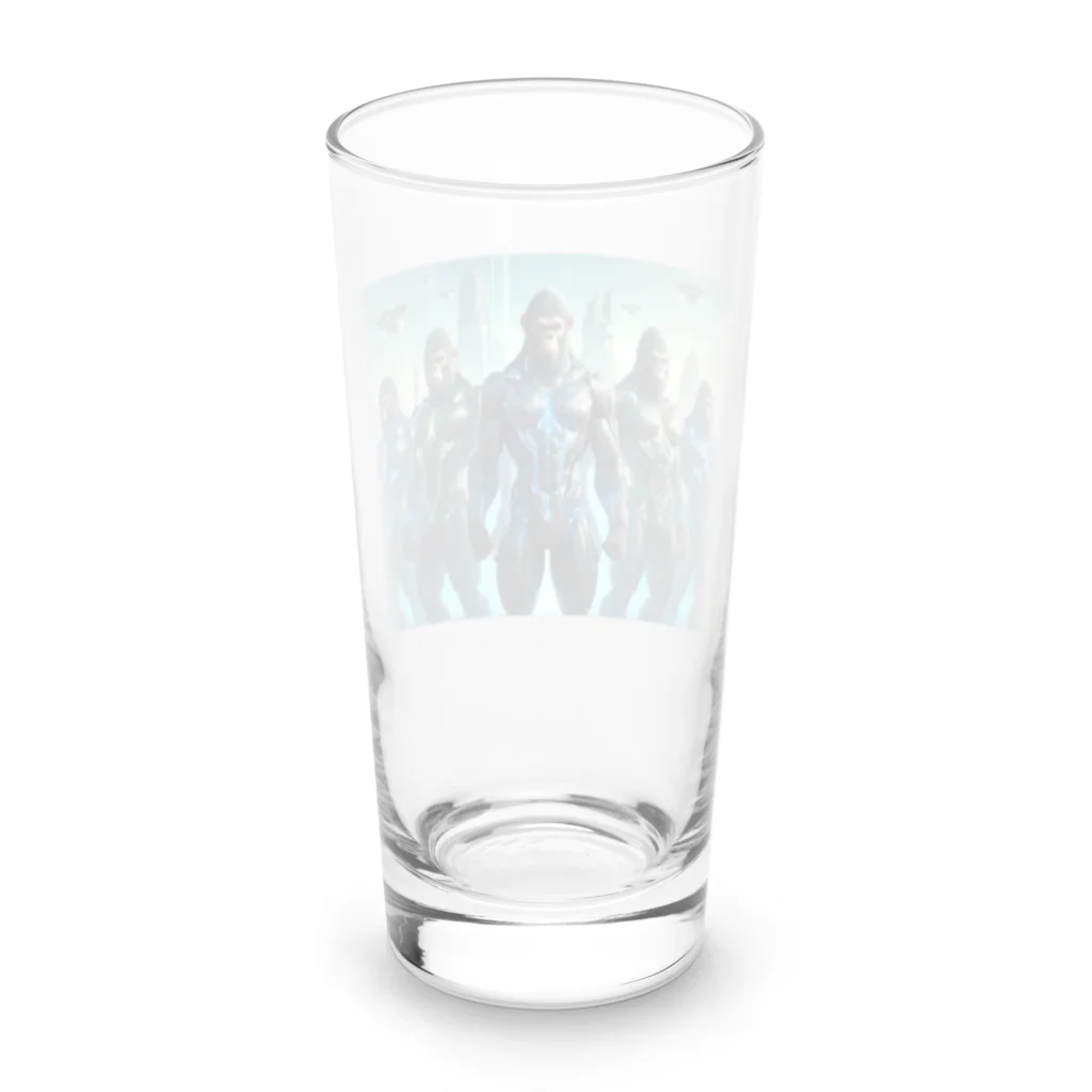 Animal_hero-457_AsukaYamamotoの未来のヒーローに変身したゴリラ Long Sized Water Glass :back