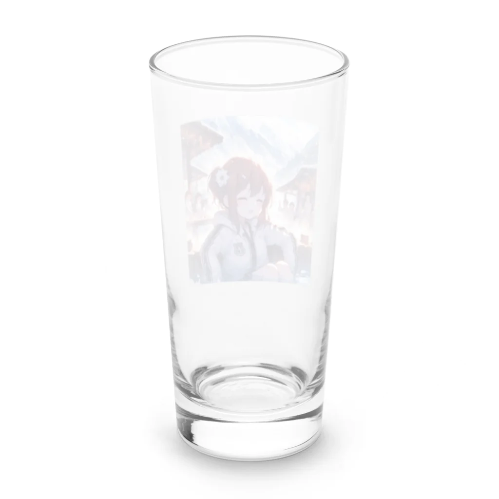 SWQAの温泉楽しむ女子 Long Sized Water Glass :back