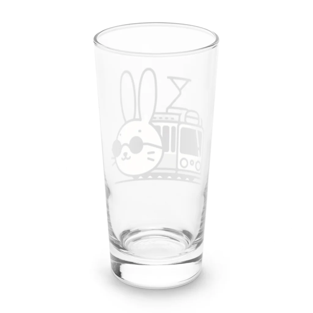 BOSATUの電車に乗ったうさぎ Long Sized Water Glass :back