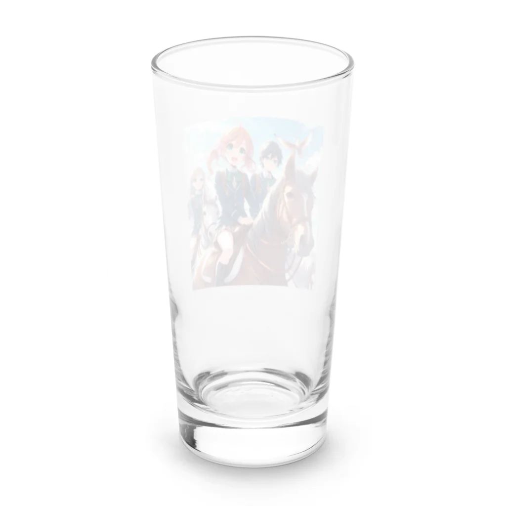 SWQAの馬で通学する仲間たち Long Sized Water Glass :back