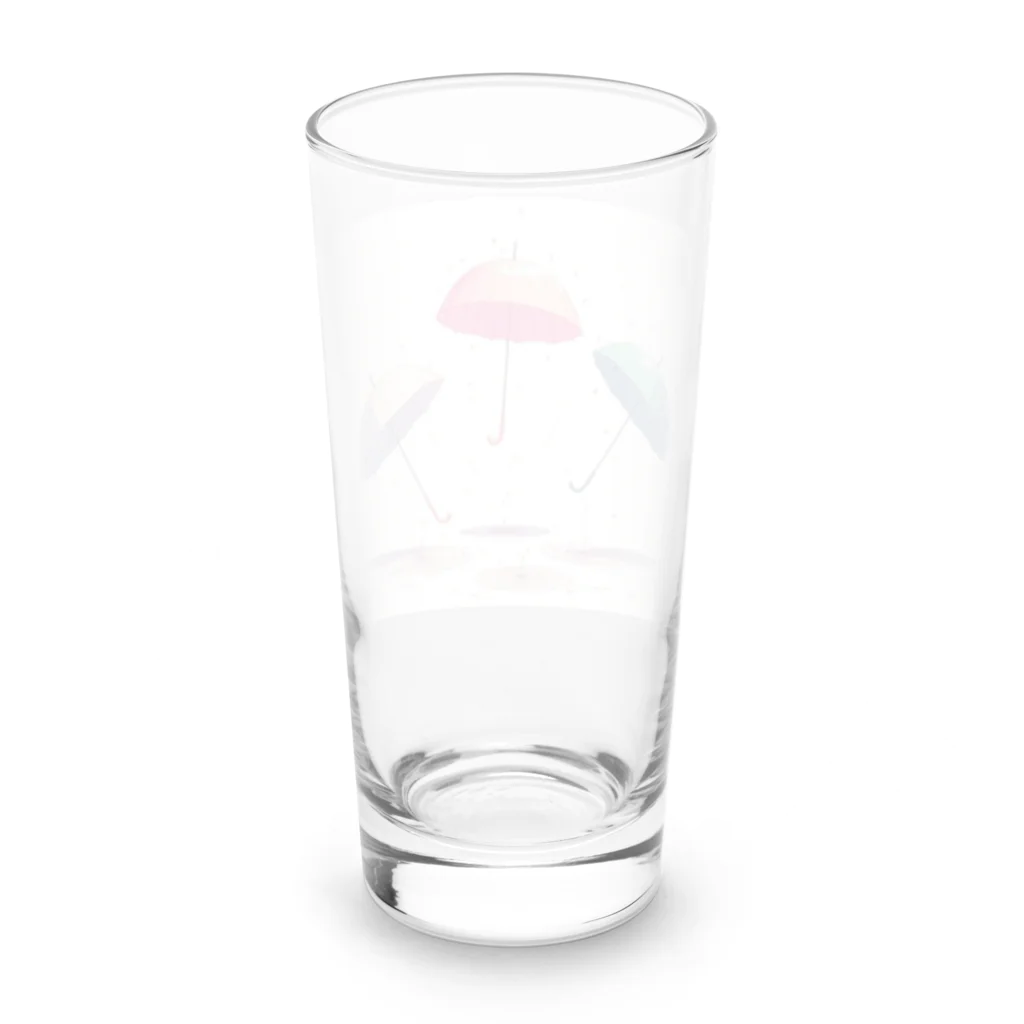 Shiro_kuroの雨で踊る傘 Long Sized Water Glass :back