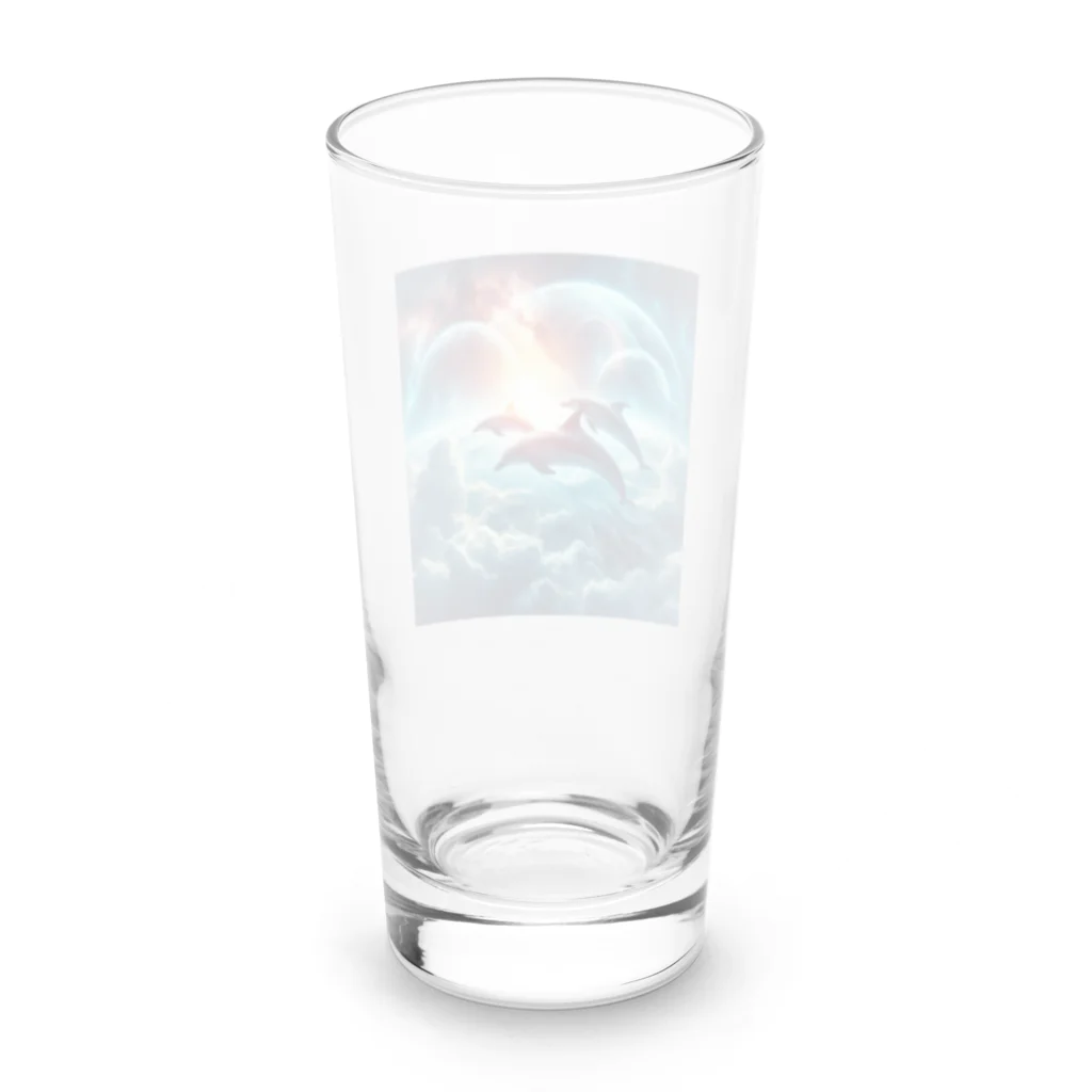 Mangetu2024の宇宙海（イルカ） Long Sized Water Glass :back