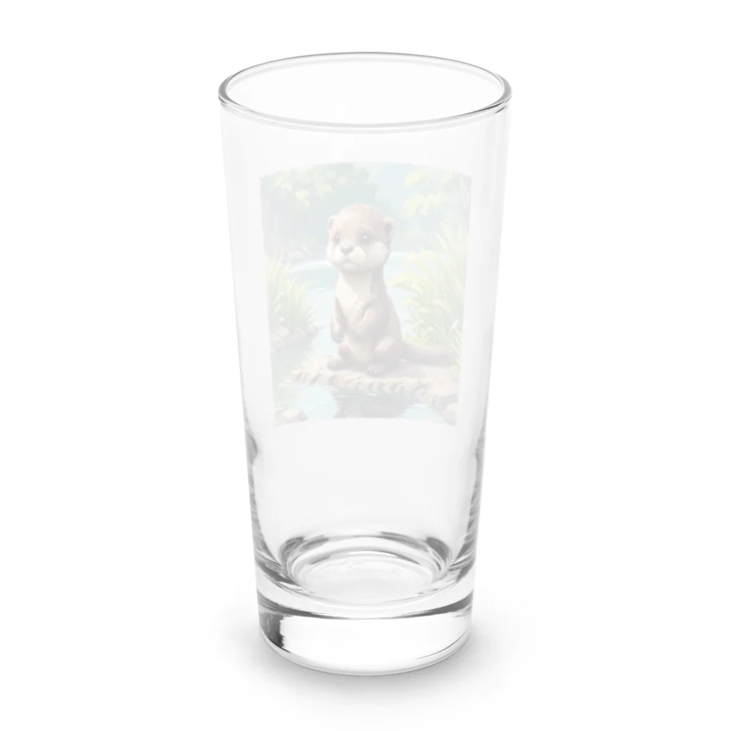 アニマルアートのカワウソ Long Sized Water Glass :back