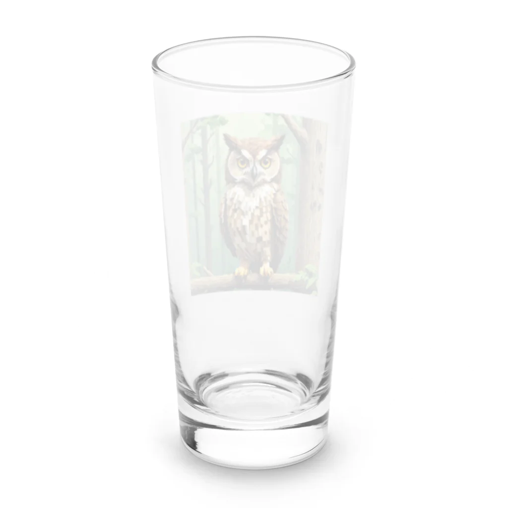 パグハグの魅力溢れる幸福のフクロウ Long Sized Water Glass :back