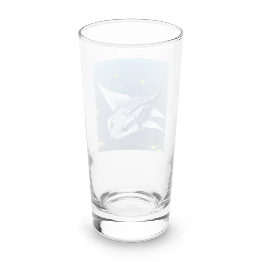 SUZURI56のドット絵ノコギリザメ Long Sized Water Glass :back