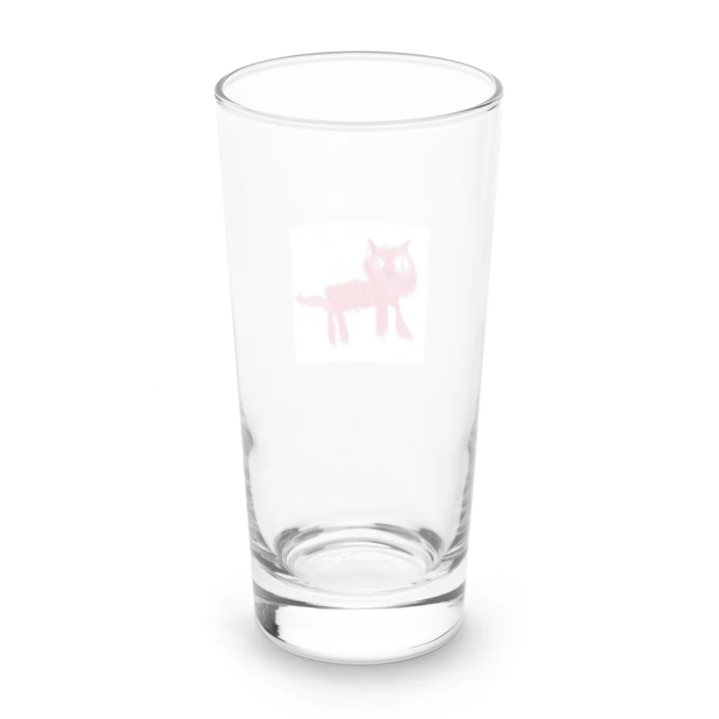 OKUDOARTCLUBの赤いねこ Long Sized Water Glass :back