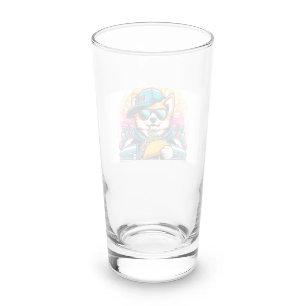 Gokuuchan's Cute Creationsのゴクウちゃんとタコス　time Long Sized Water Glass :back