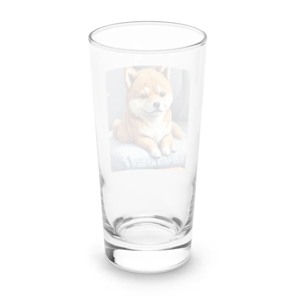 oricoricoのクッションの上でくつろぐ柴犬 Long Sized Water Glass :back