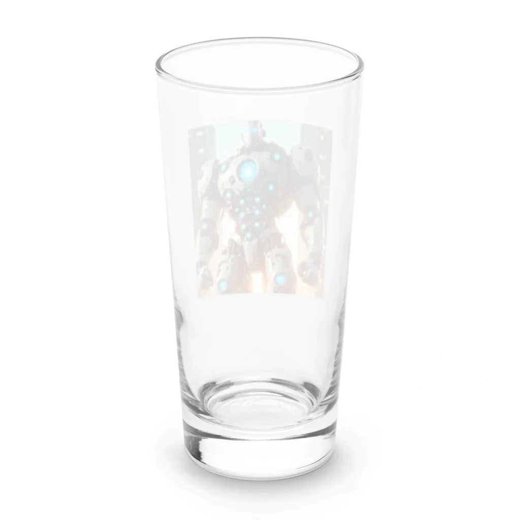 bungorouの未来を担うヒーロー：人型ロボット「BLUE」 Long Sized Water Glass :back