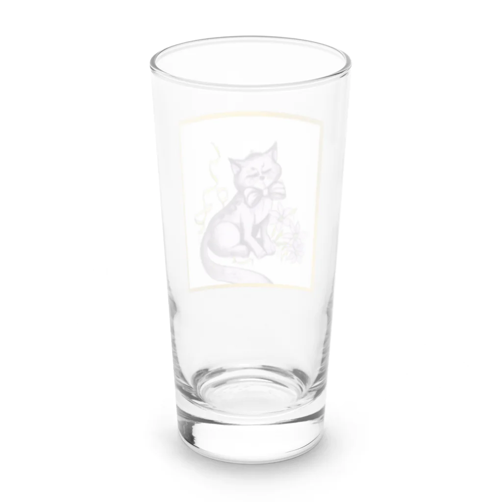 roses-0531のすました猫 Long Sized Water Glass :back