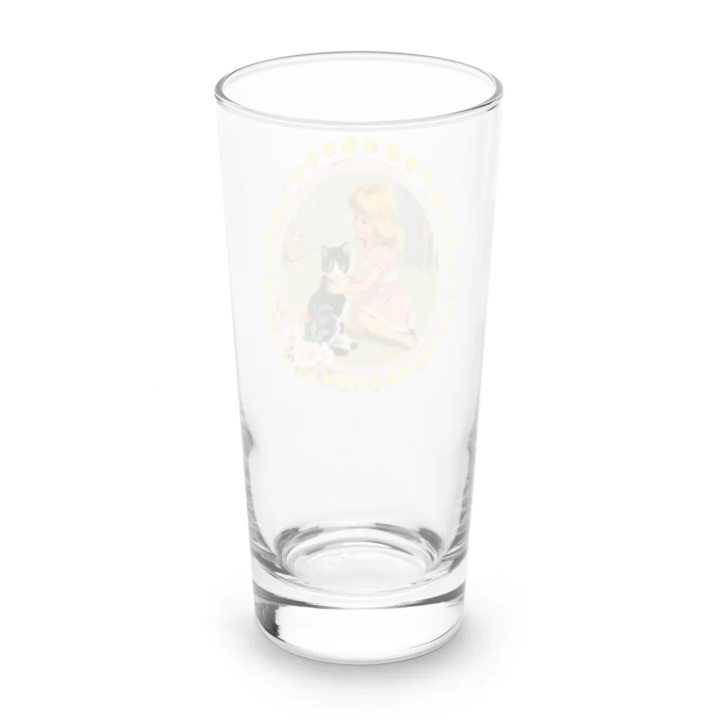 Ellieの女の子の愛する子猫 Long Sized Water Glass :back