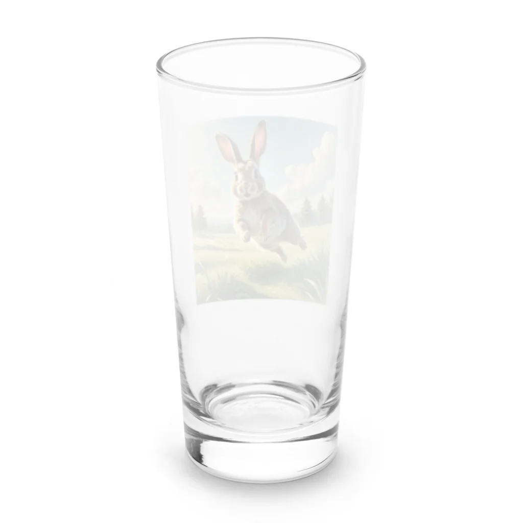 cute in cool shopの跳ねているウサギ Long Sized Water Glass :back