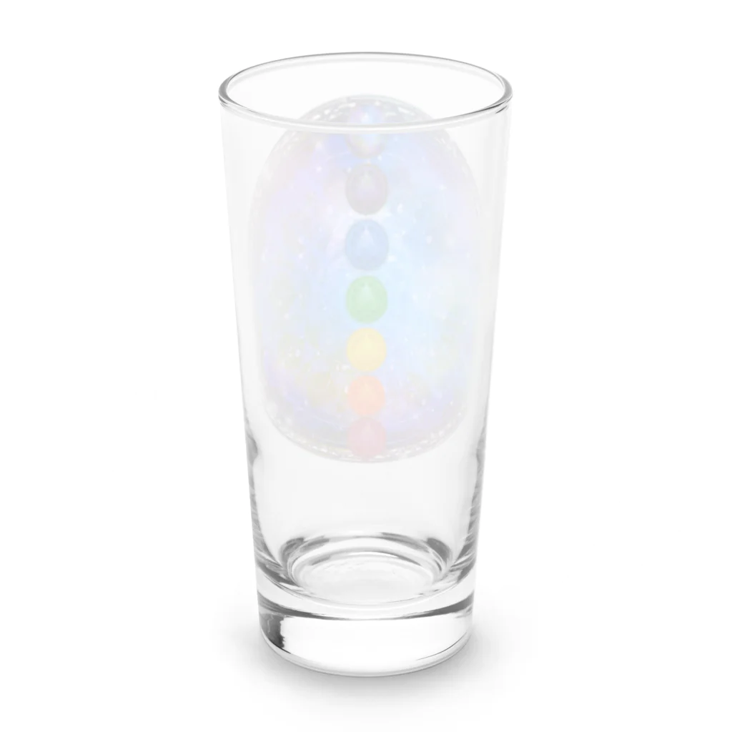 💖宇宙整体♪🌈♪こころからだチャンネル♪💖の宇宙曼荼羅　cakra version Long Sized Water Glass :back