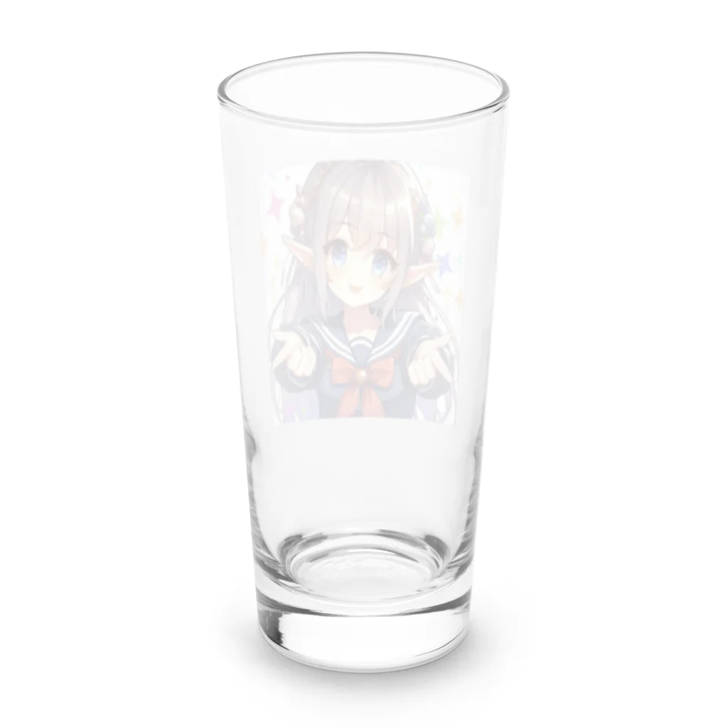 aaammmamのエルフ　美少女　セーラー服　アイドル Long Sized Water Glass :back