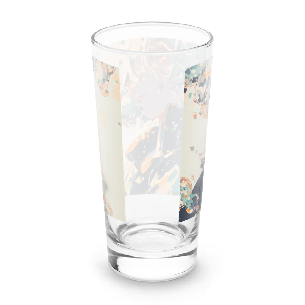 as -AIイラスト- のシャボン玉と夕日 Long Sized Water Glass :back