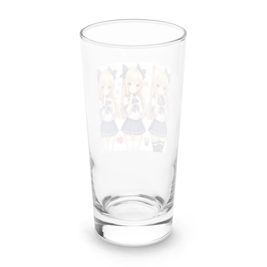 aaammmamのセーラー服　ロングヘア　美少女　アニメ　漫画　日本 Long Sized Water Glass :back