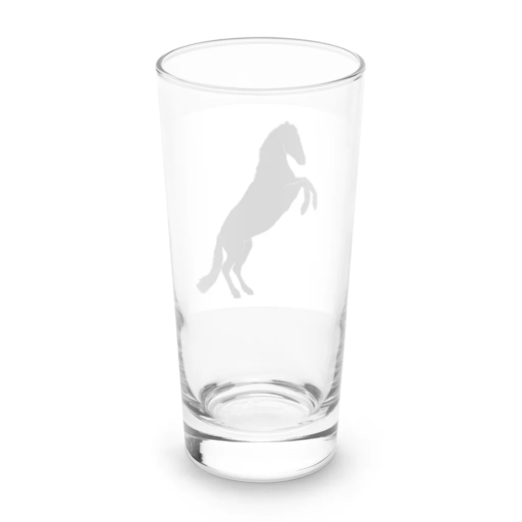 黒い海藻の馬　シルエット Long Sized Water Glass :back