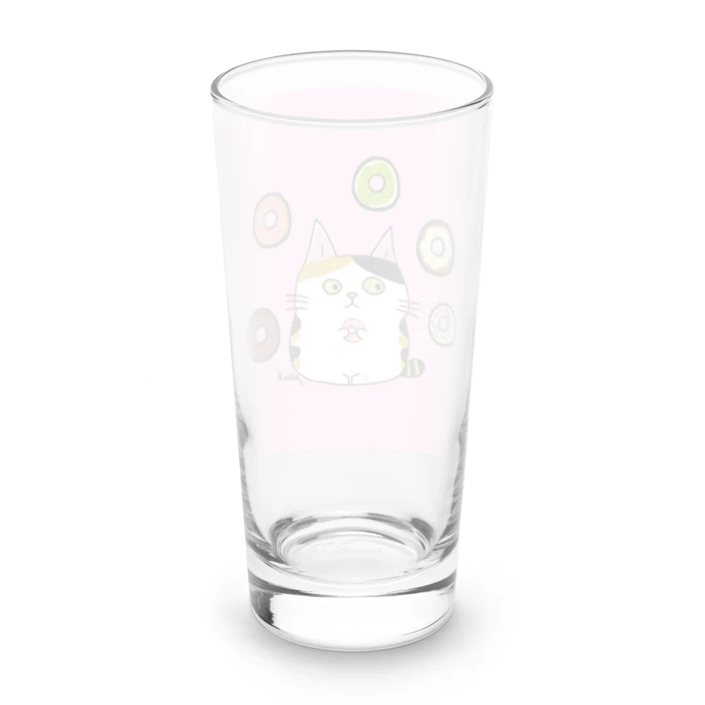 MIe-styleのドーナツみぃにゃんピンク Long Sized Water Glass :back