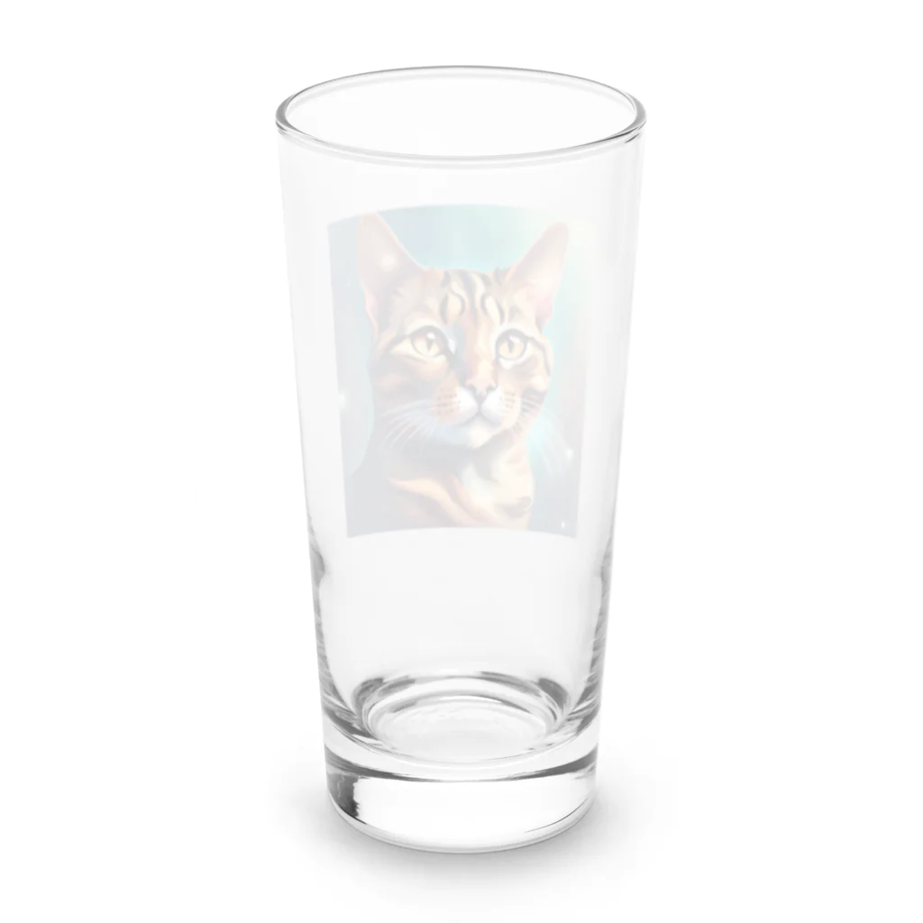 infinity🄬outeの顔にシミがある茶トラ猫くん Long Sized Water Glass :back