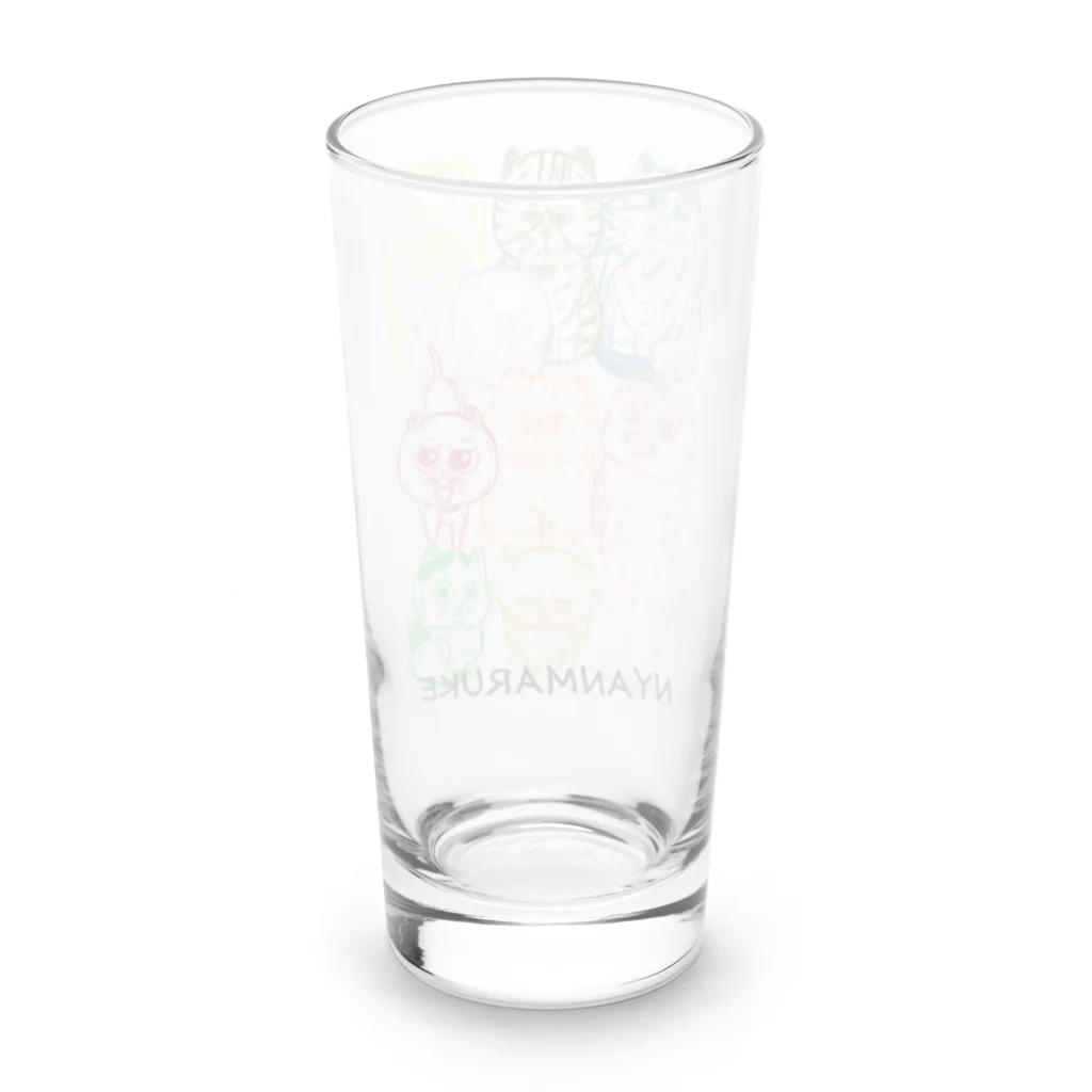 にゃんまるけのカラフルまるけ Long Sized Water Glass :back