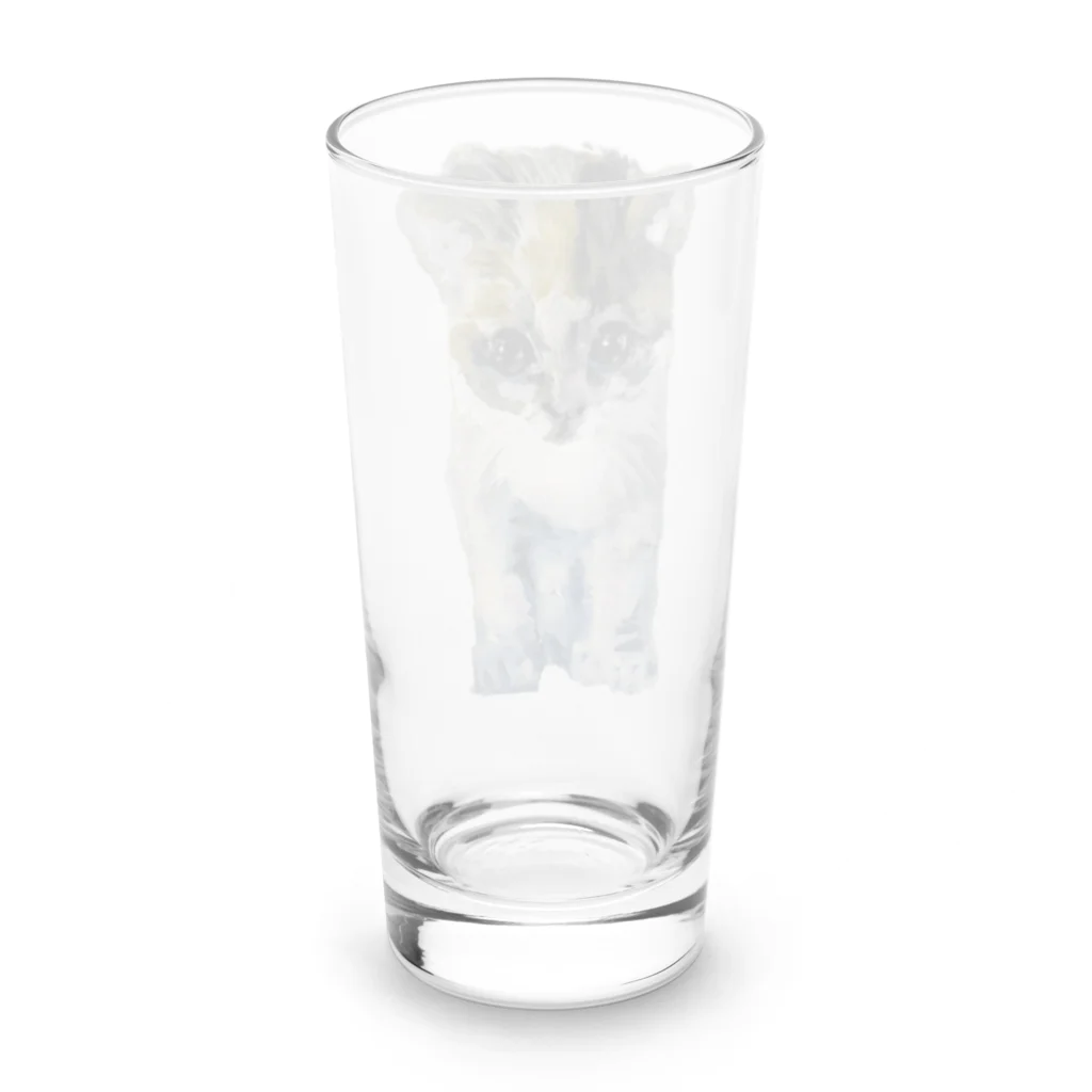 青い猫の真白 Long Sized Water Glass :back