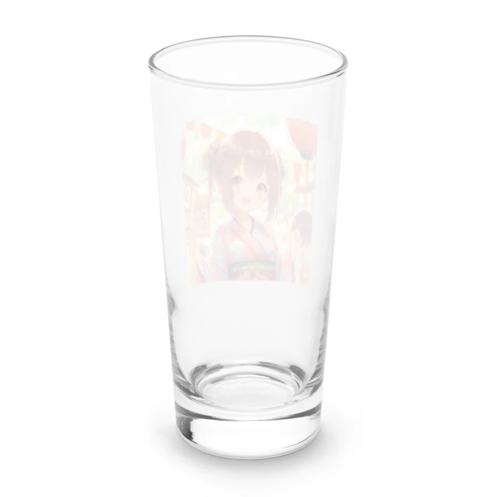 yukatagirlsの縁日で、浴衣でニッコリ Long Sized Water Glass :back