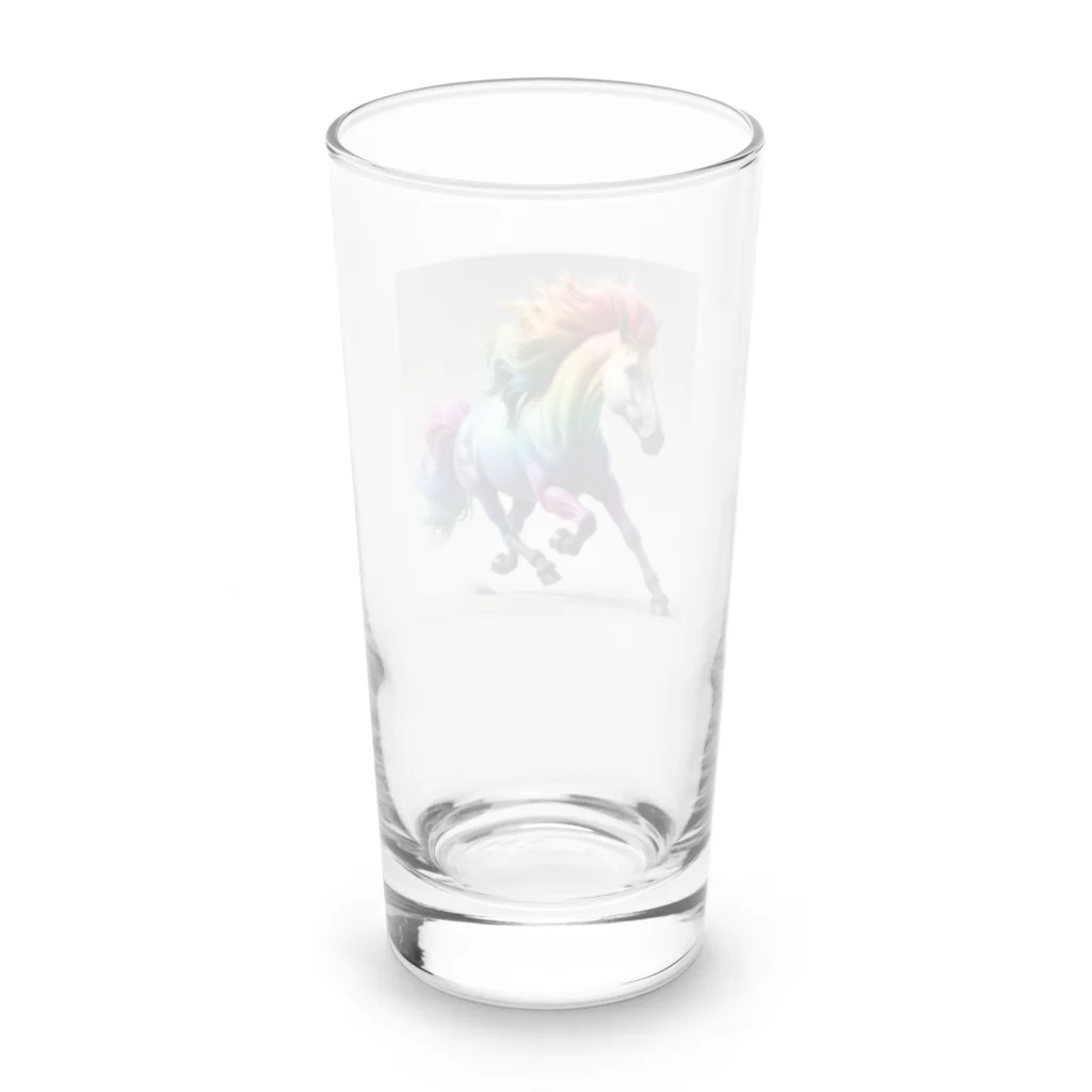 batabataのレインボーアニマル馬 Long Sized Water Glass :back