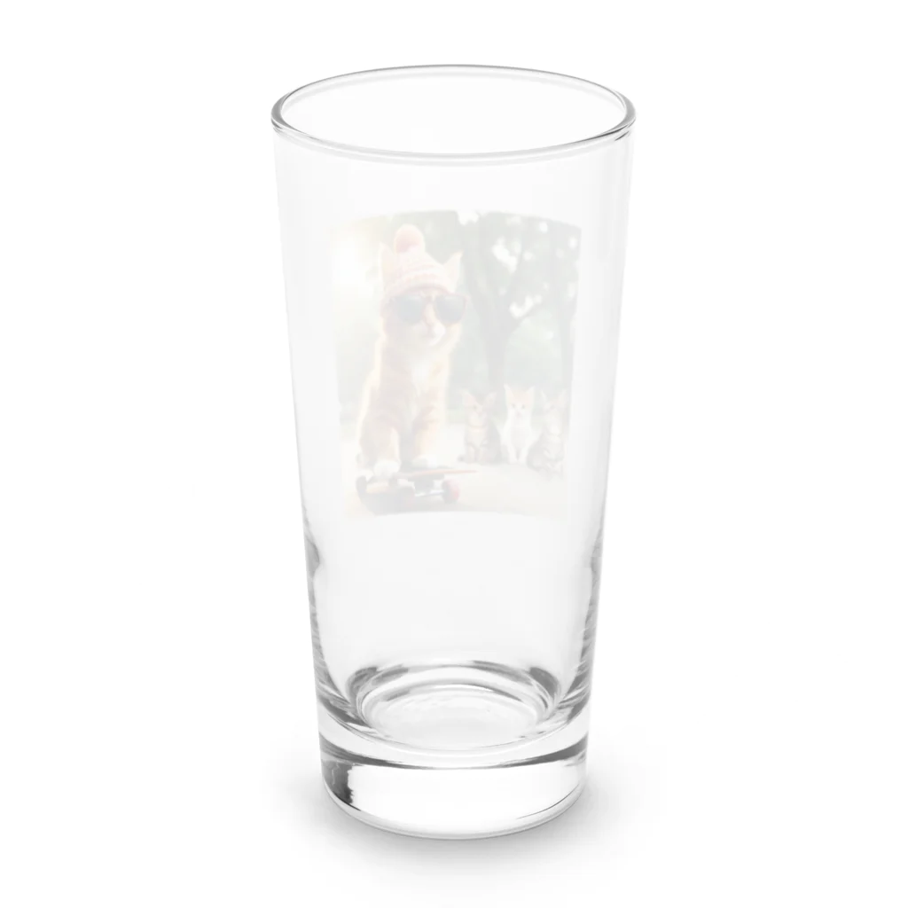 モンピパラダイスのイケテルにゃん‼️ Long Sized Water Glass :back