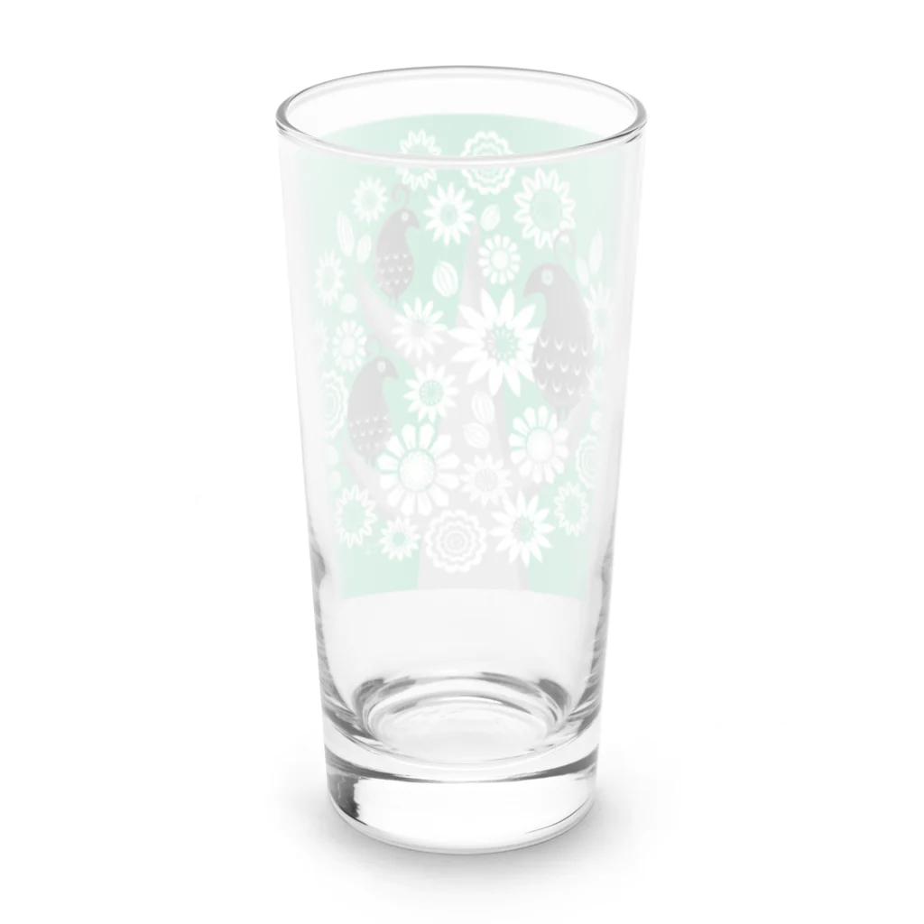 echicaのGreen Tree Black Bird Long Sized Water Glass :back