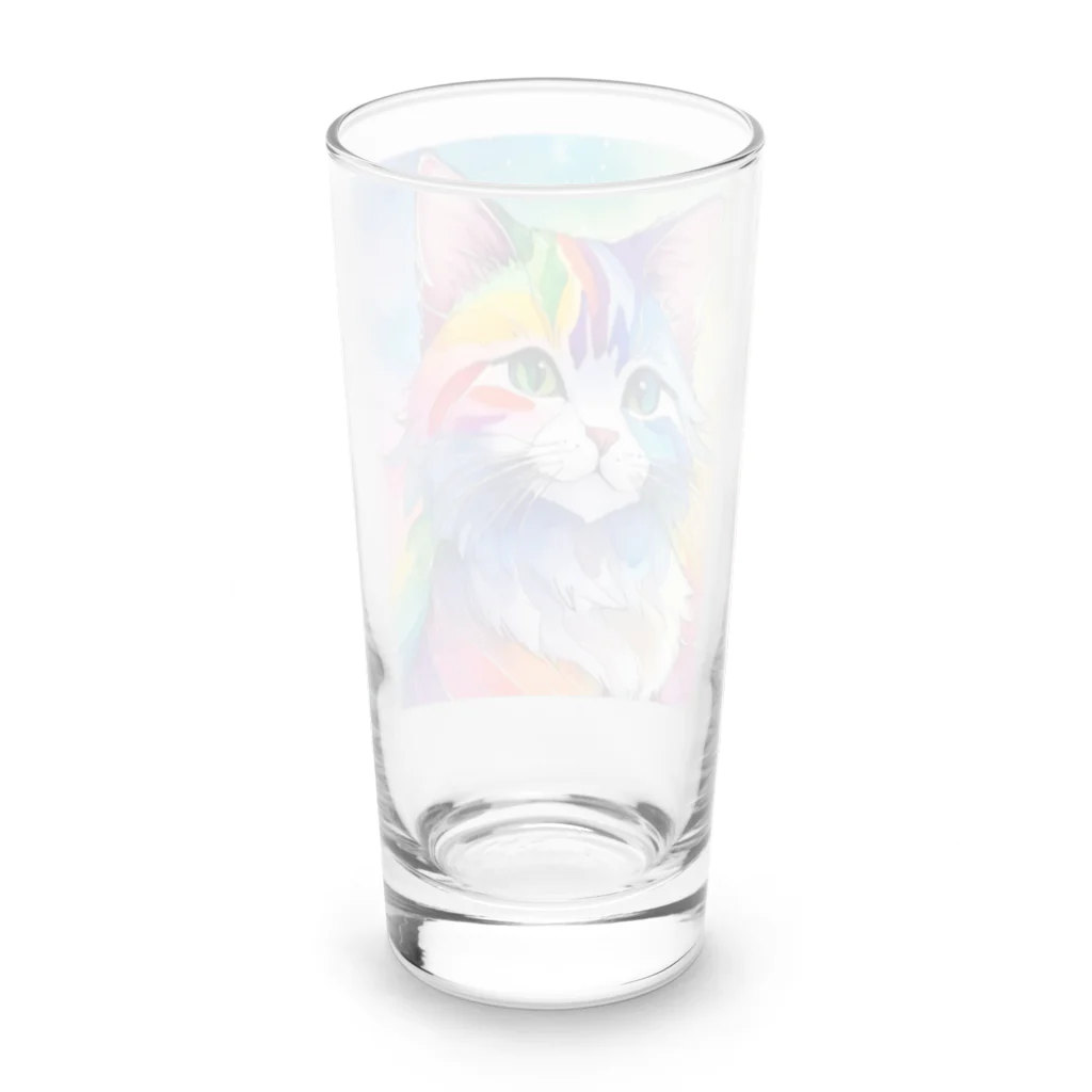 山田綾の虹色ネコちゃん Long Sized Water Glass :back