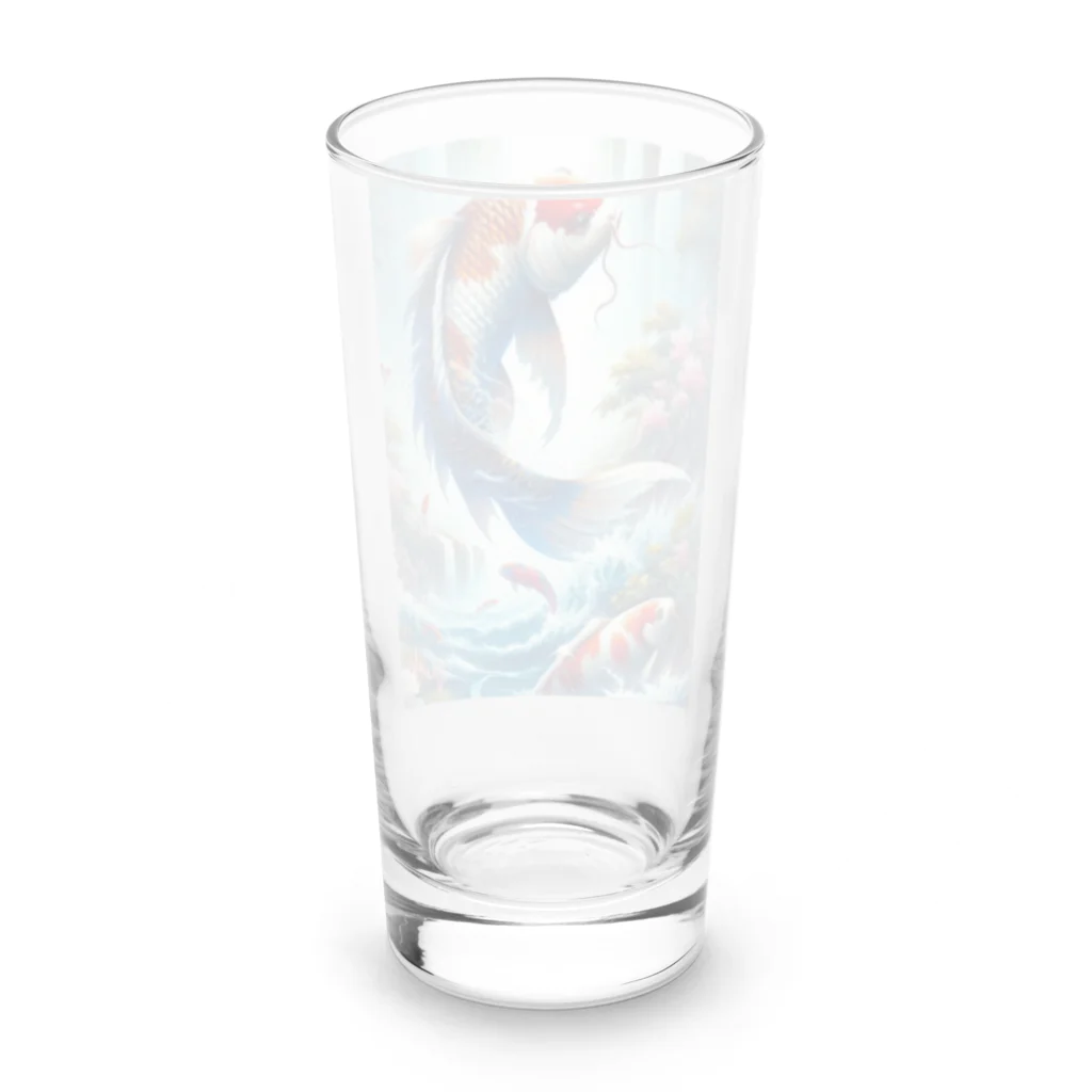 NaturalCanvasの鯉の滝登り Long Sized Water Glass :back