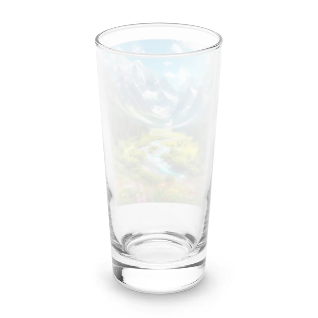 130Saitohの山間の風景 Long Sized Water Glass :back