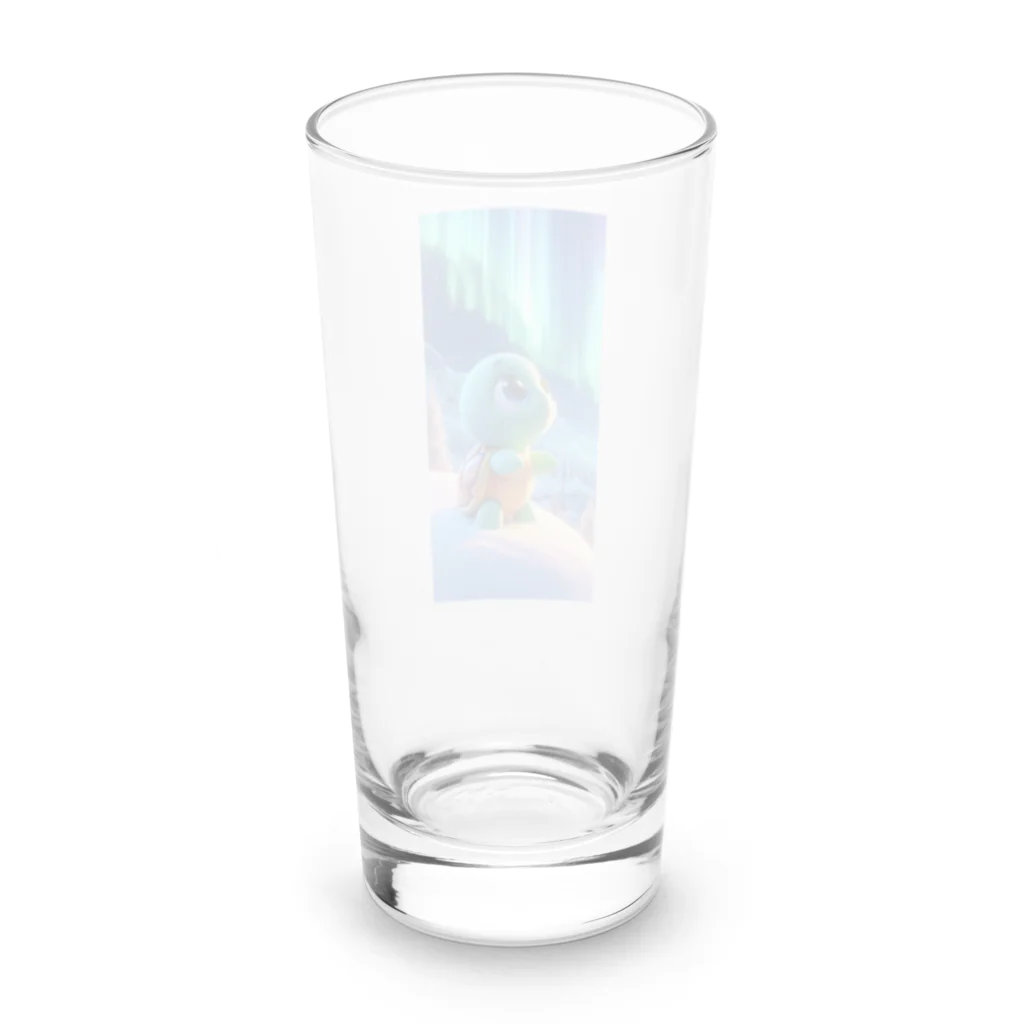 かめのオアシスのかめっちオーロラ見て感動 Long Sized Water Glass :back