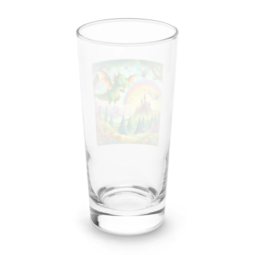 noiSutoaのかわいいにじ色の恐竜 Long Sized Water Glass :back