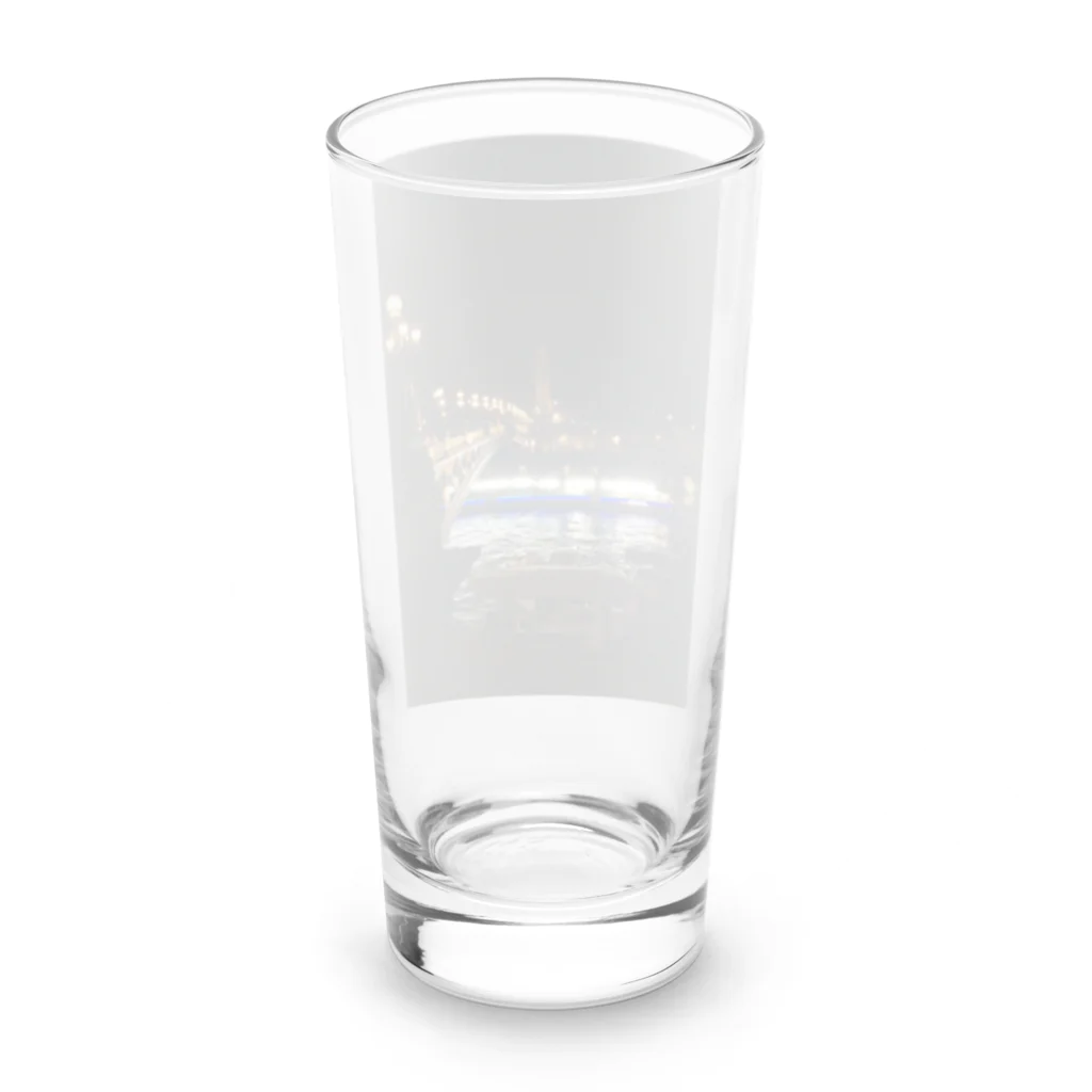 nightwalkerのパリ、夜のセーヌ川 Long Sized Water Glass :back