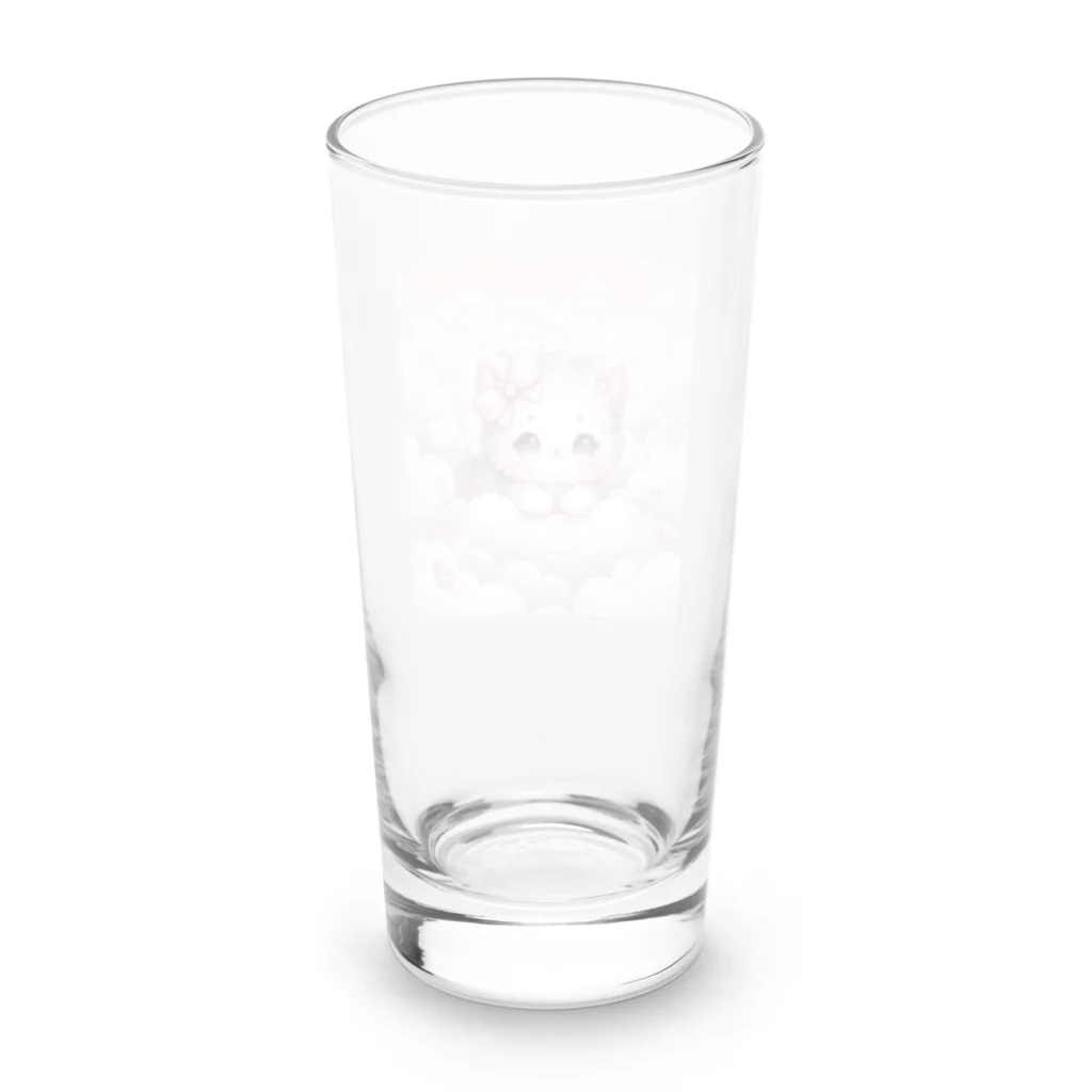 Snow-peaceの「雲の中のふわふわ子猫」 Long Sized Water Glass :back