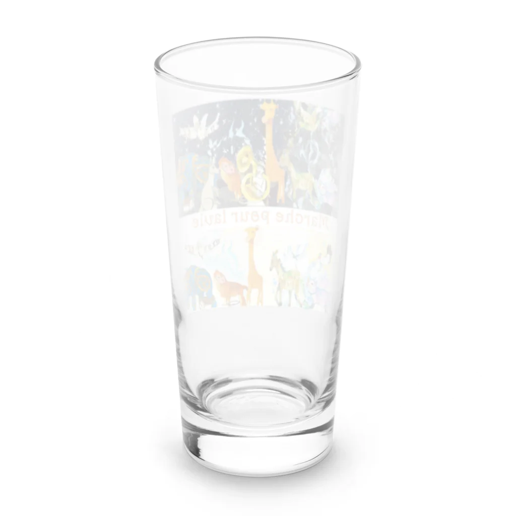 Kazusanの動物たちの行進「Marche pour la vie」バージョン Long Sized Water Glass :back