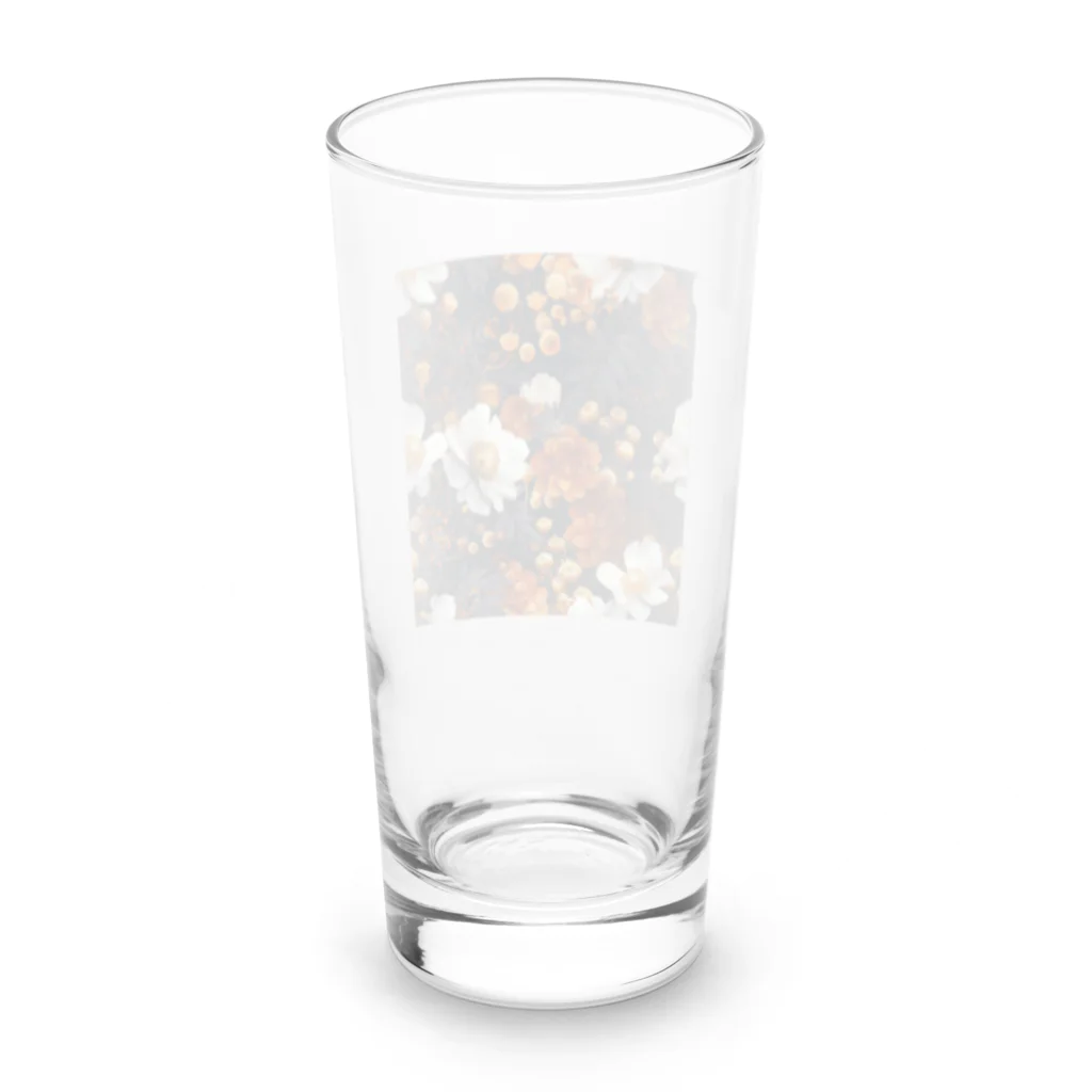 オンラインショップイエローリーフの綺麗な白と黄色い花 Long Sized Water Glass :back