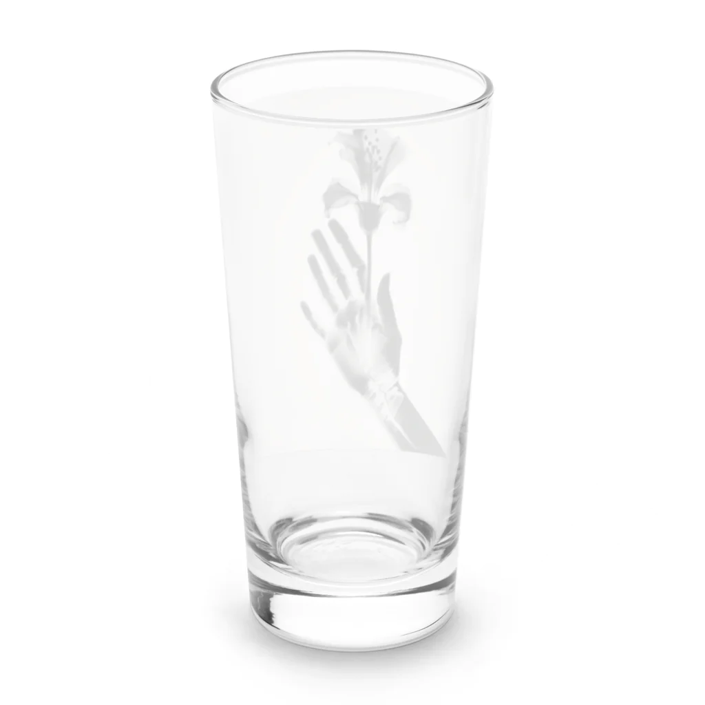 86 leaf veinの百合と手 Long Sized Water Glass :back